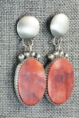 Spiny Oyster and Sterling Silver Earrings - Selina Warner