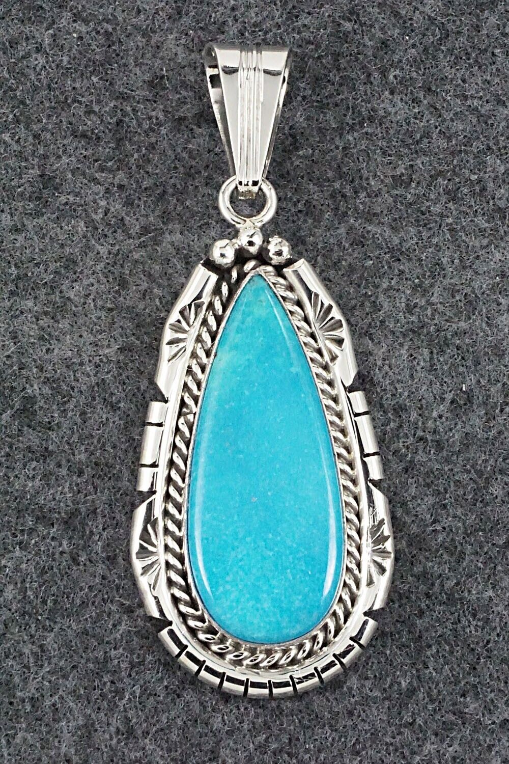Turquoise & Sterling Silver Pendant - Samuel Yellowhair