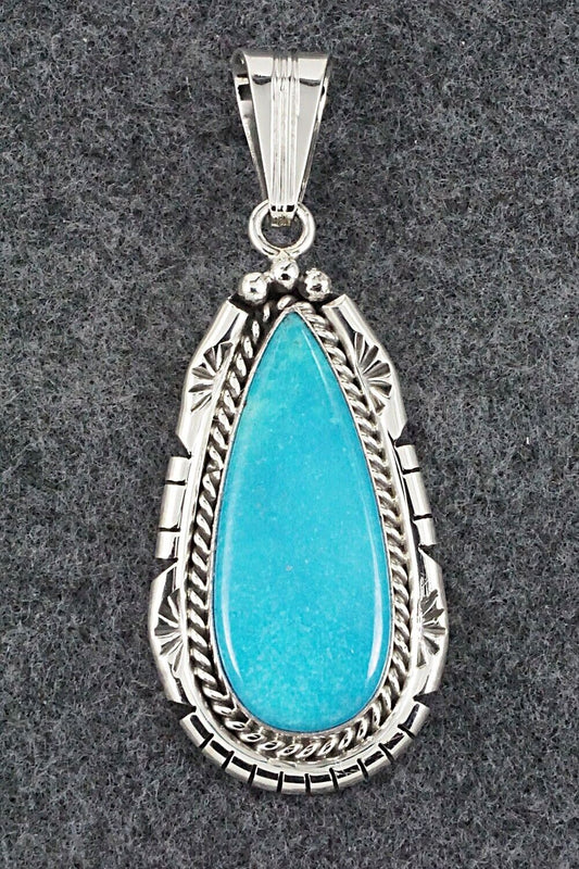 Turquoise & Sterling Silver Pendant - Samuel Yellowhair