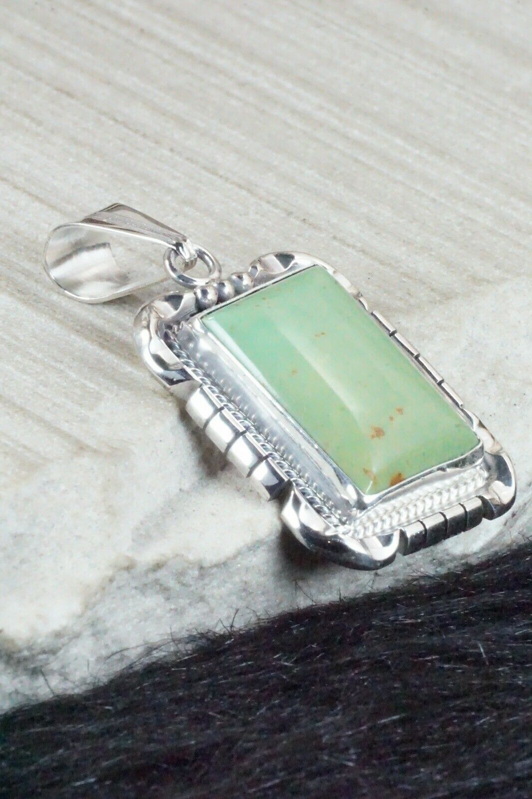 Turquoise & Sterling Silver Pendant - Samuel Yellowhair