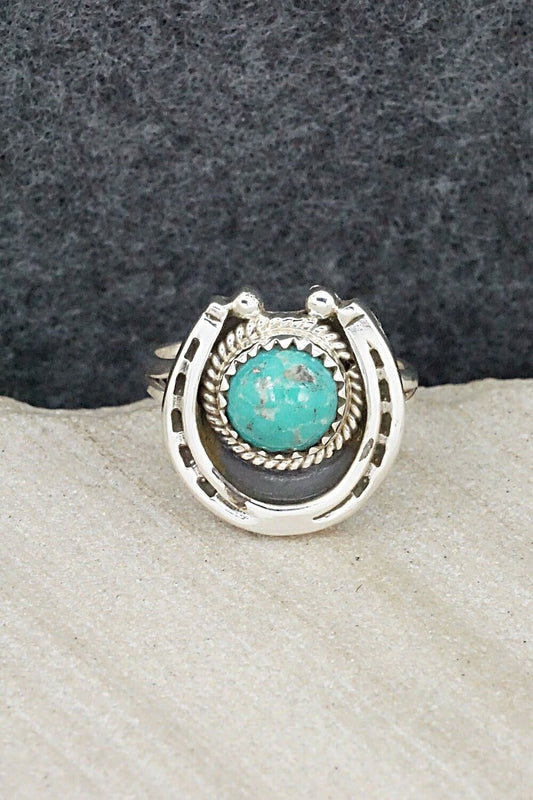 Turquoise & Sterling Silver Ring - Alice Rose Saunders - Size 7
