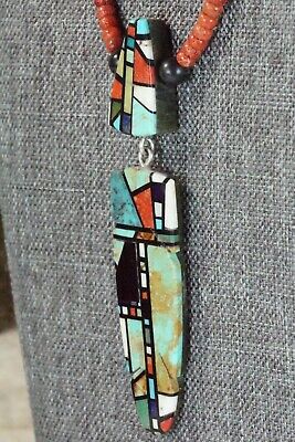 Coral, Turquoise & Sterling Silver Necklace - Chris Nieto