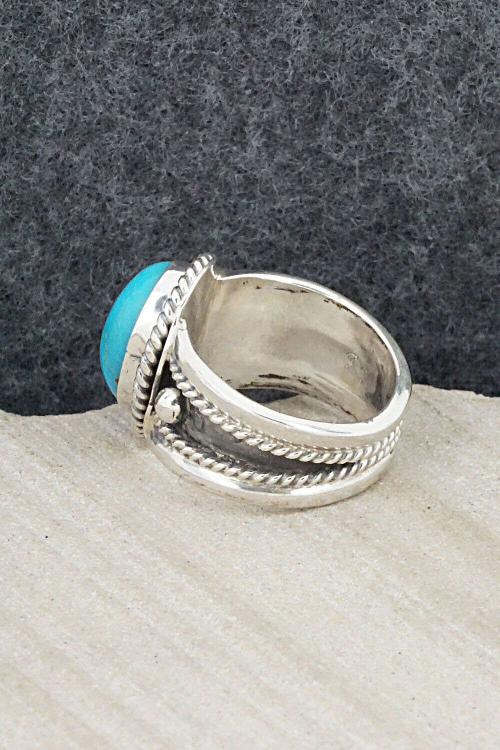 Turquoise & Sterling Silver Ring - Thomas Yazzie - Size 7.5