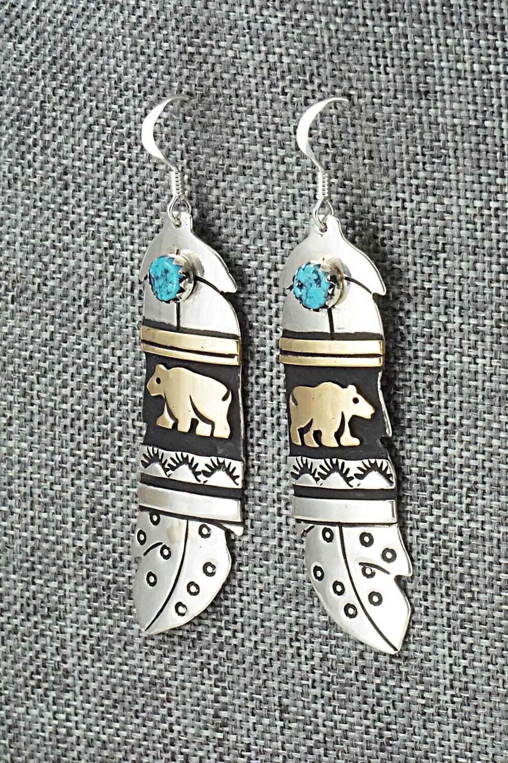 Turquoise & Sterling Silver Earrings - Rosita Singer