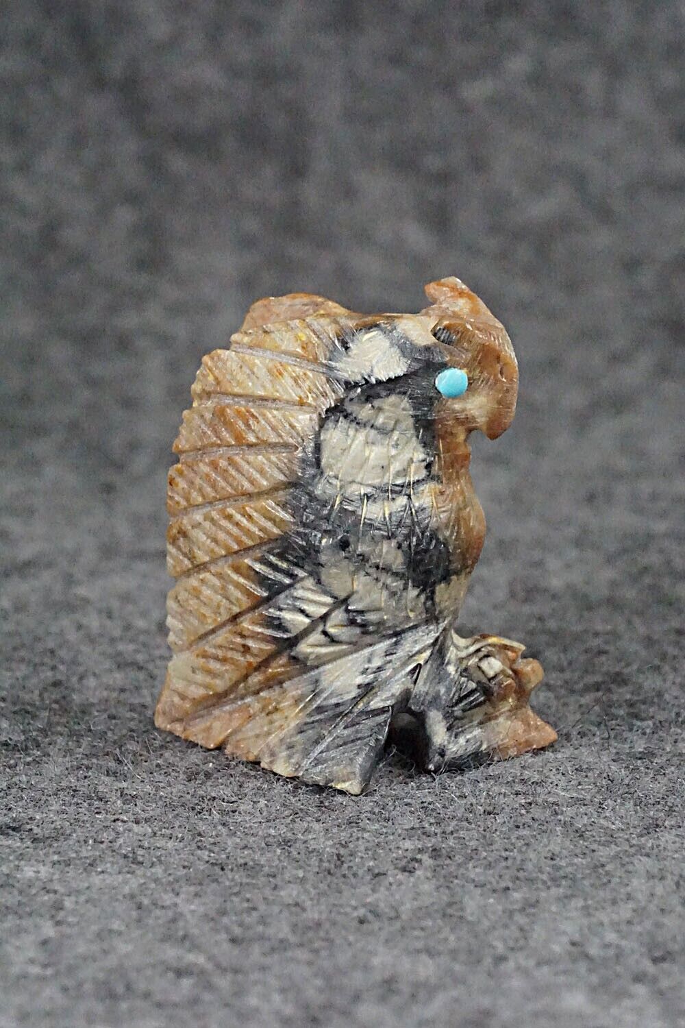 Horned Owl Zuni Fetish Carving - Dana Malani