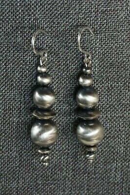 Navajo Sterling Silver Earrings - Jan Mariano - High Lonesome Trading