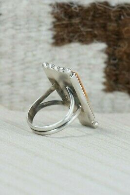 Navajo Spiny Oyster and Sterling Silver Ring - Selina Warner - Size 7.75