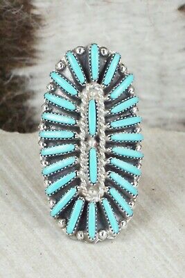 Turquoise & Sterling Silver Ring - Charlie John - Size 8