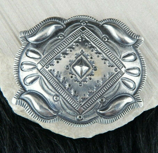 Sterling Silver Belt Buckle - Myron Etsitty - Navajo Buckle - Native American - High Lonesome Trading