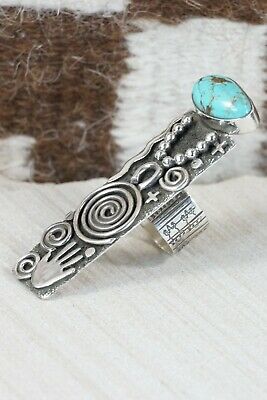 Navajo Turquoise and Sterling Silver Ring - Alex Sanchez - Size 7.5
