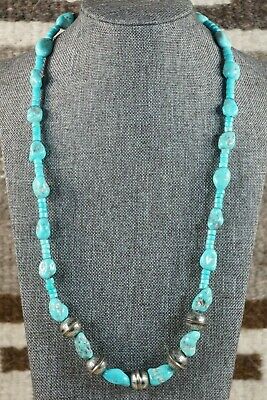 Navajo Turquoise & Sterling Silver Necklace - Native American - High Lonesome Trading