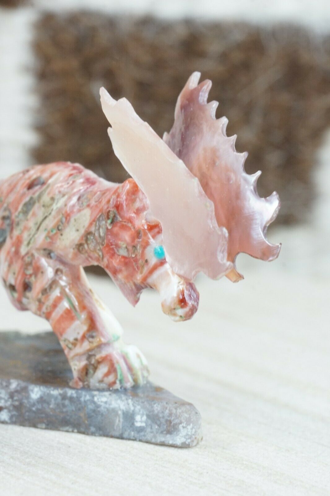 Spiny Oyster Moose Zuni Fetish Carving - Jonas Hastito