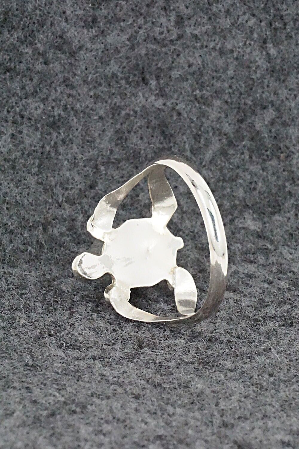 Turquoise & Sterling Silver Inlay Ring - Amielda Peynetsa - Size 8.5