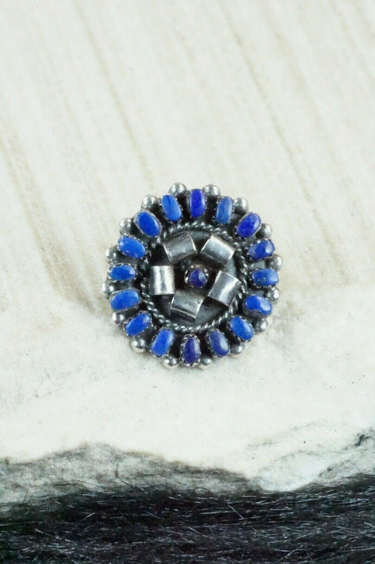 Lapis & Sterling Silver Pendant / Pin - Lorencita Walela - High Lonesome Trading