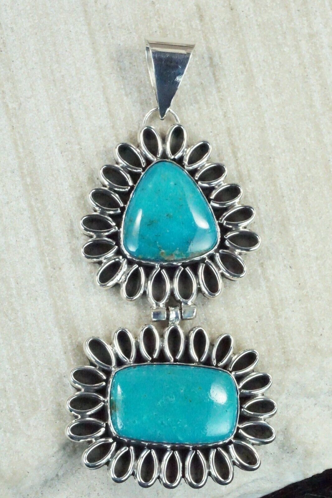Turquoise & Sterling Silver Pendant - Navajo - High Lonesome Trading