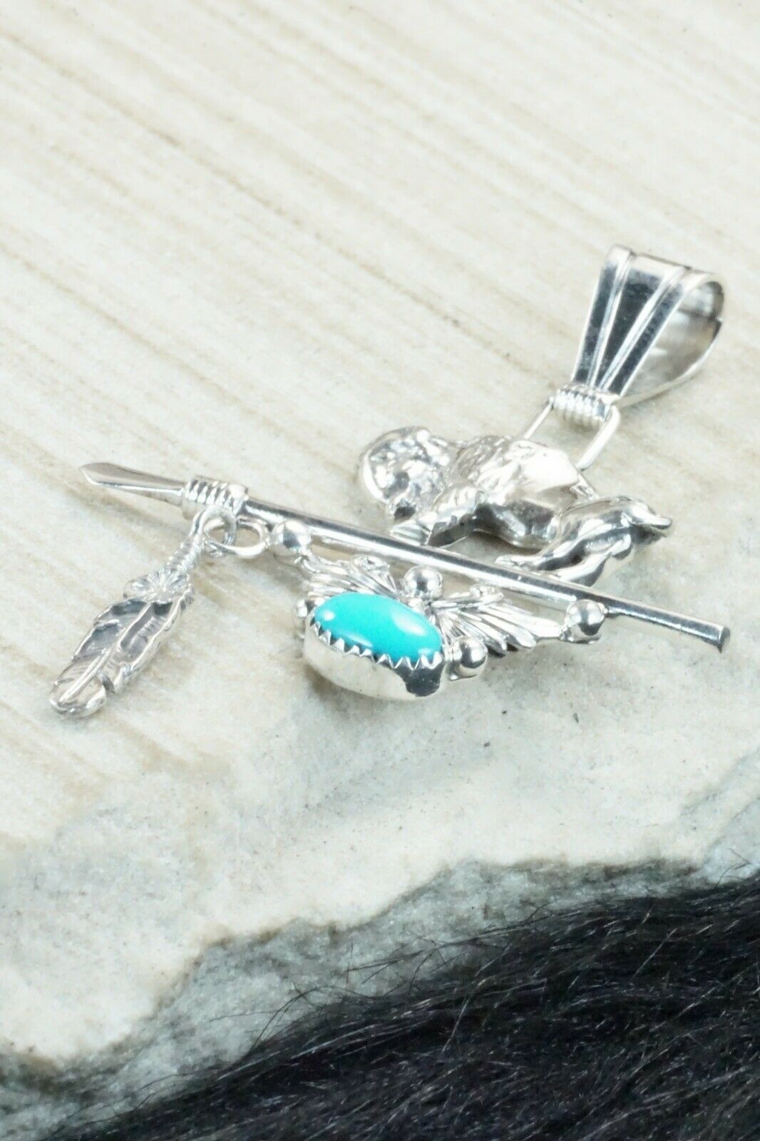 Turquoise & Sterling Silver Pendant - Davey Morgan