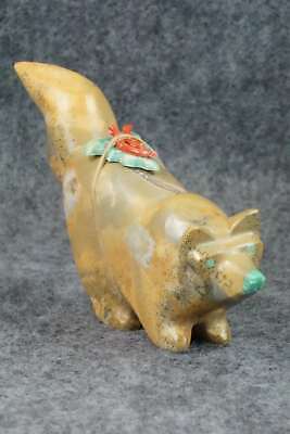 Wolf Zuni Fetish Carving - Enrike Leekya