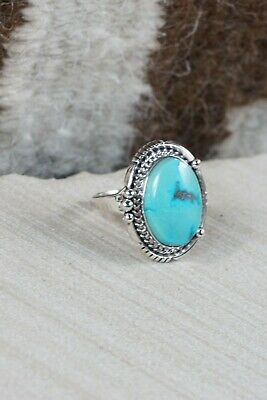 Navajo Turquoise & Sterling Silver Ring - Daniel Benally - Size 9