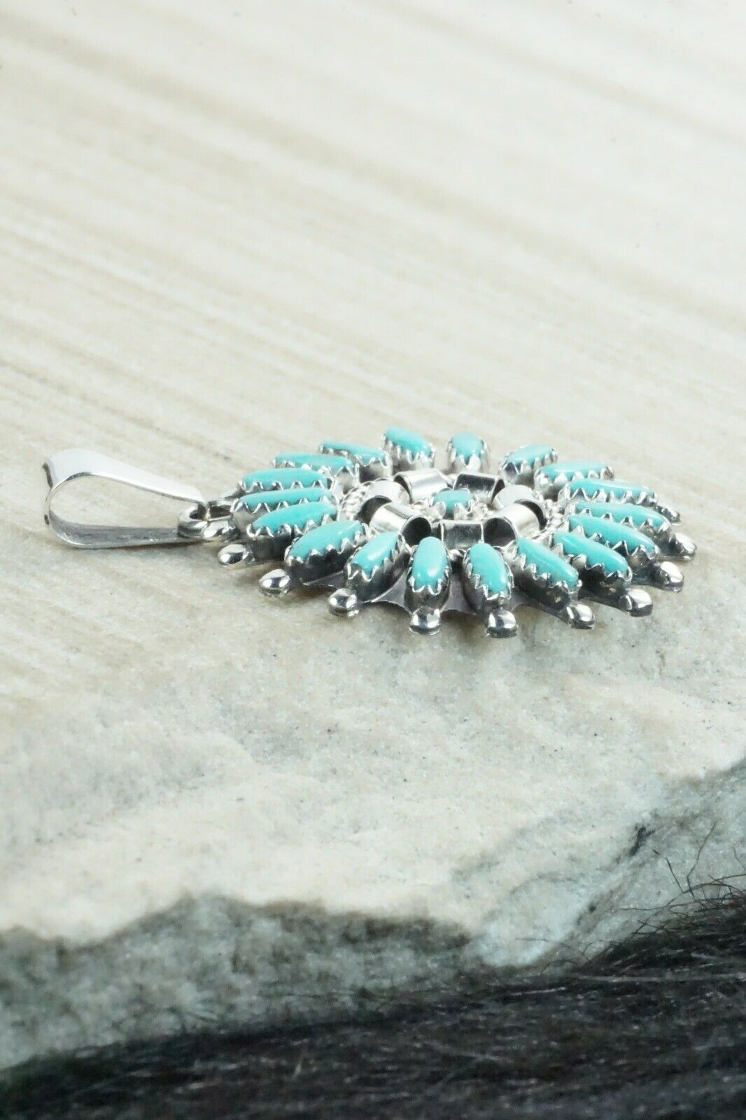 Turquoise & Sterling Silver Pendant - Nathaniel Nez
