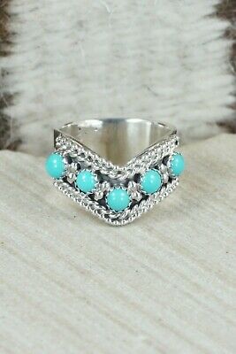 Turquoise & Sterling Silver Ring - Thomas Yazzie - Size 7