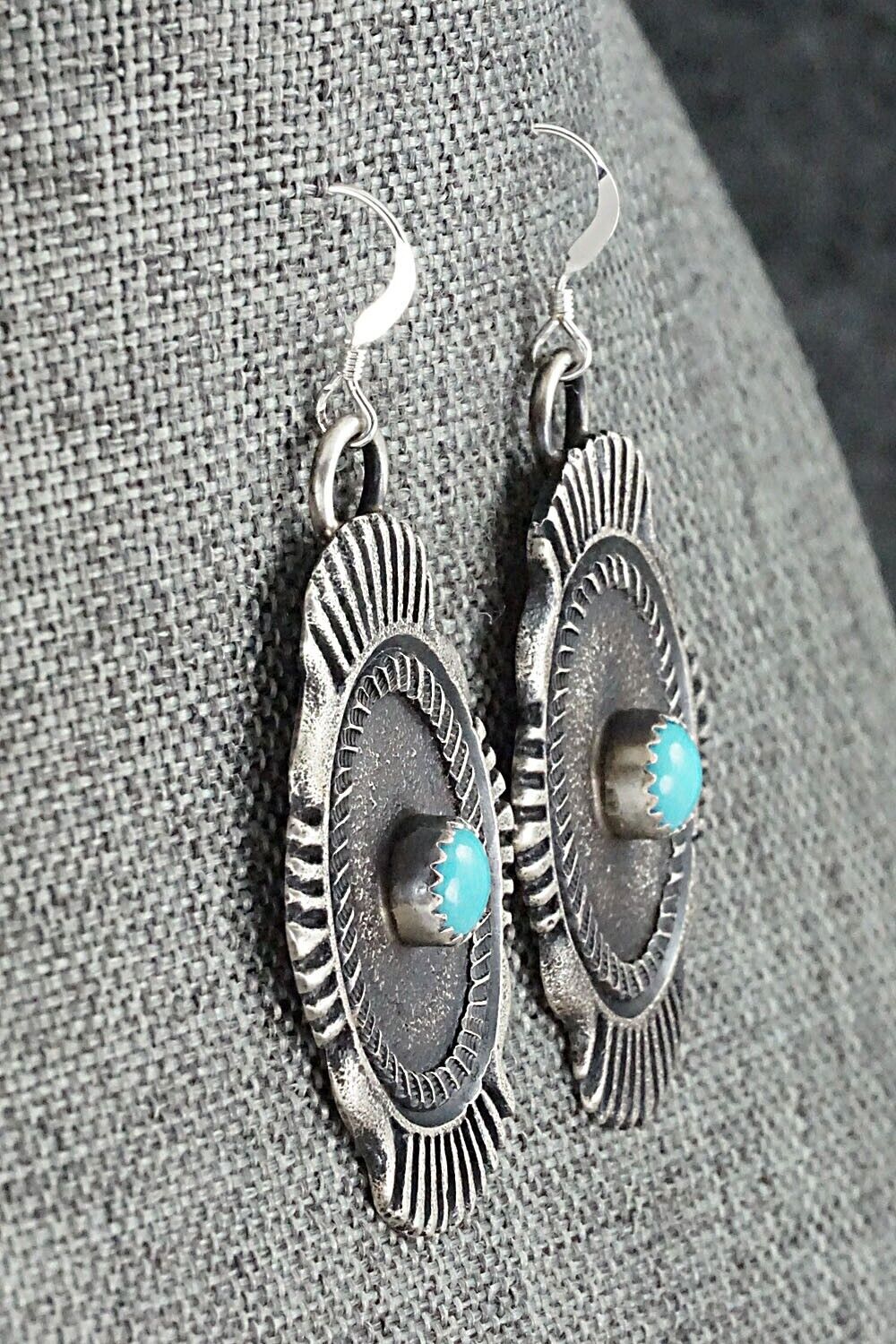 Turquoise & Sterling Silver Earrings - Linberg Billah