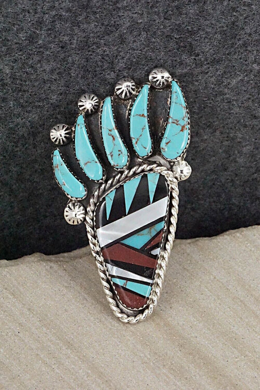 Multi-Stone & Sterling Silver Ring - Ben Livingston - Size 9.5