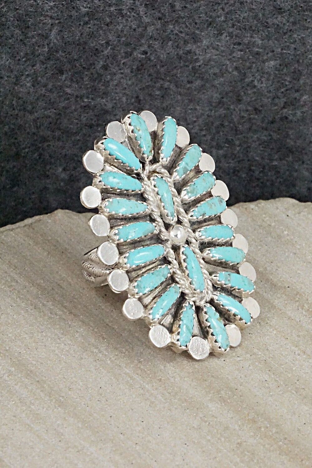 Turquoise & Sterling Silver Ring - Lavell Byjoe - Size 7.25
