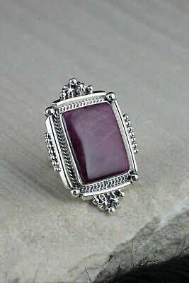 Navajo Spiny Oyster and Sterling Silver Ring - Samuel Yellowhair - Size 5.75 - High Lonesome Trading