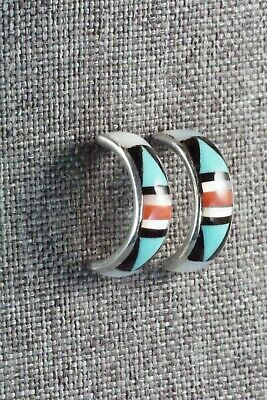 Multi Stone Inlay & Sterling Silver Earrings - Delberta Boone