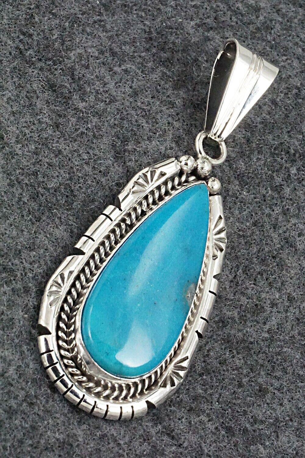Turquoise & Sterling Silver Pendant - Samuel Yellowhair