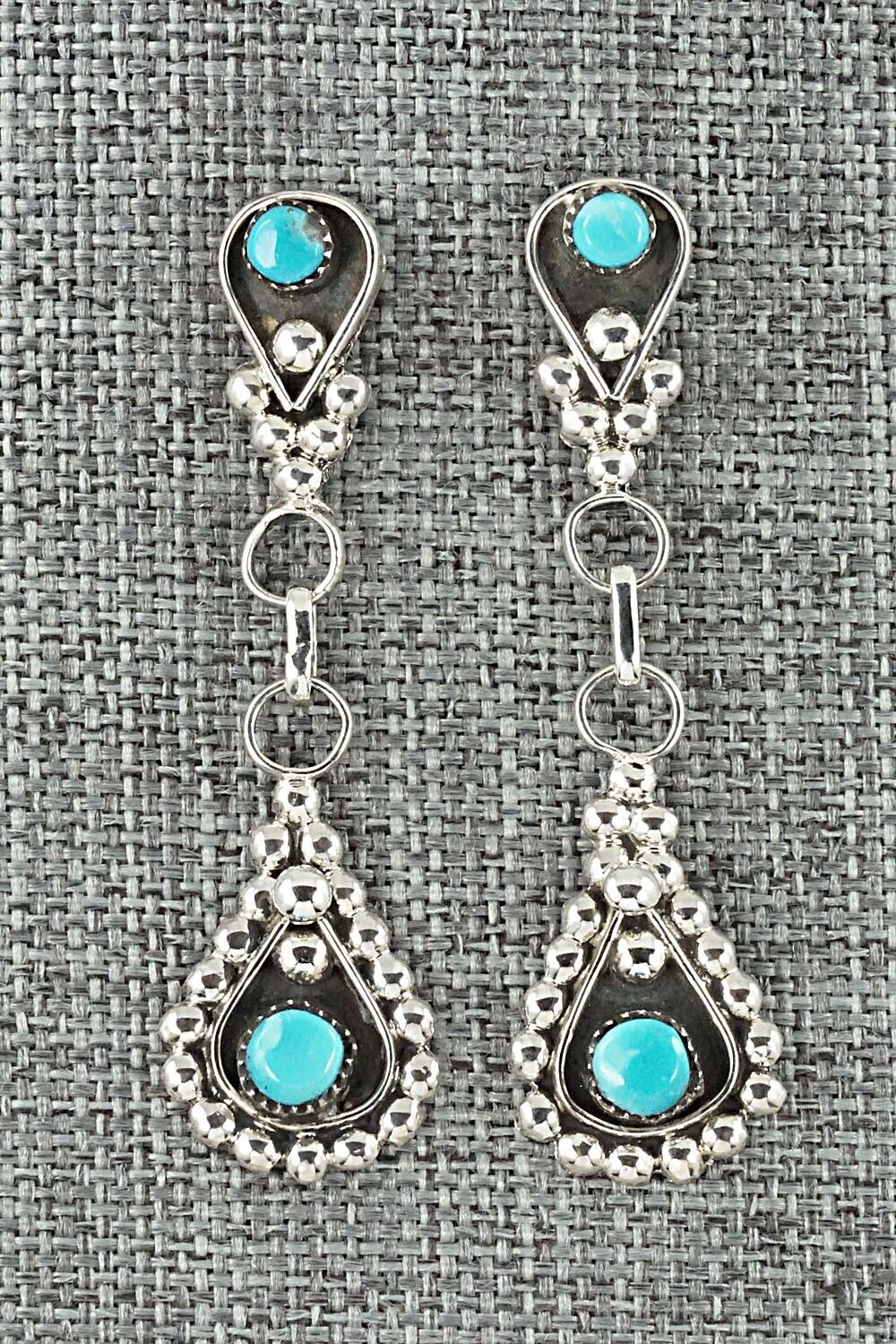 Turquoise & Sterling Silver Earrings - Verdie Booqua
