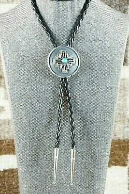 Turquoise and Sterling Silver Zia Bolo Tie - Daniel Benally