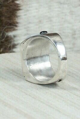 Turquoise & Sterling Silver Ring - Leslie & Gladys Lamy - Size 10
