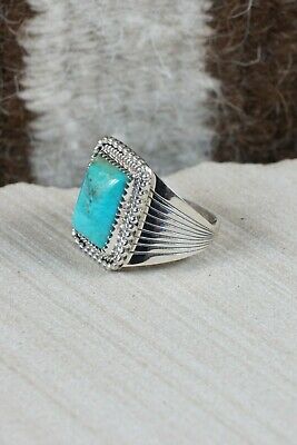 Navajo Turquoise & Sterling Silver Ring - Bobby Platero - Size 10.75