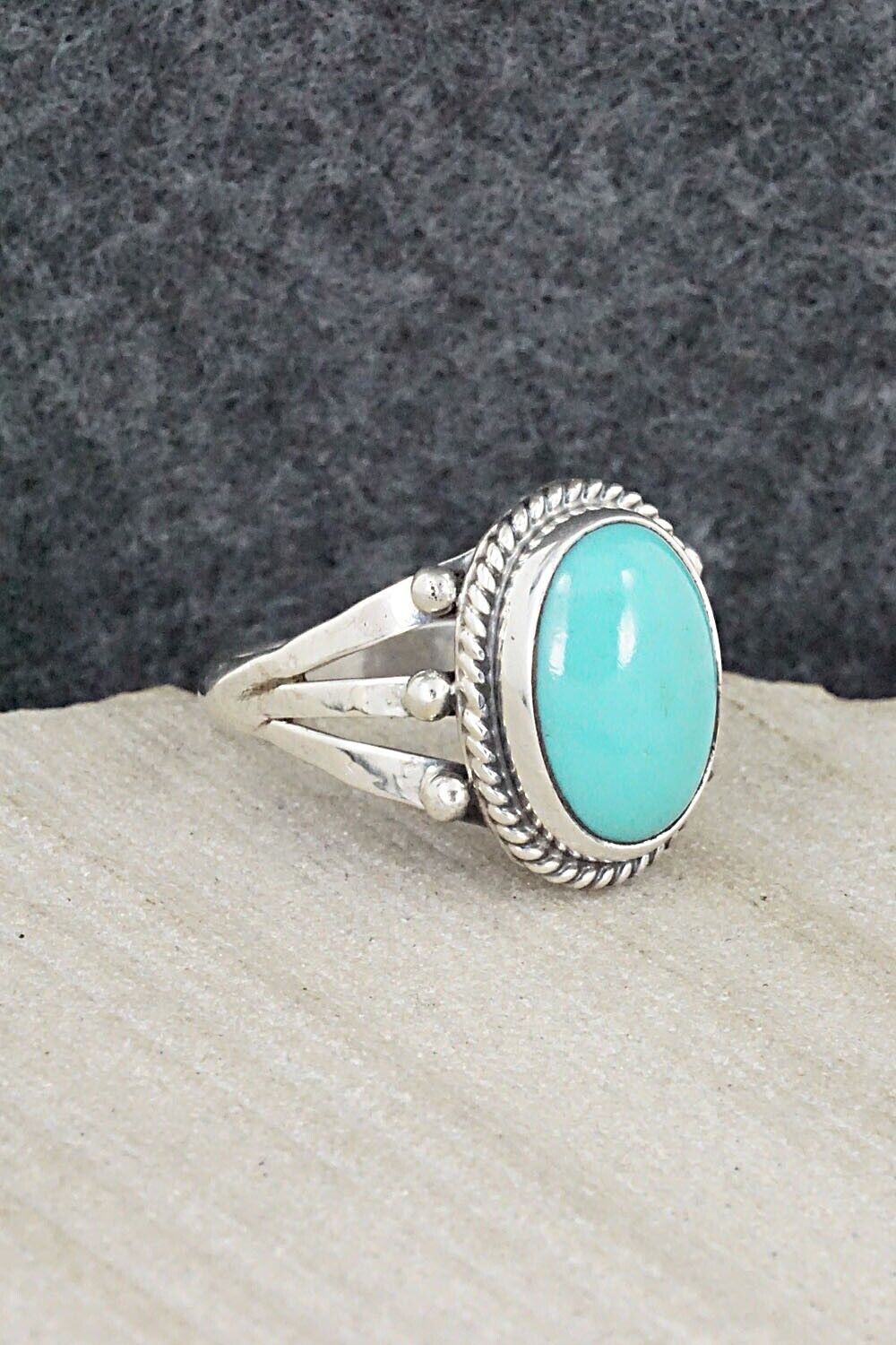 Turquoise & Sterling Silver Ring - Alice Rose Saunders - Size 8