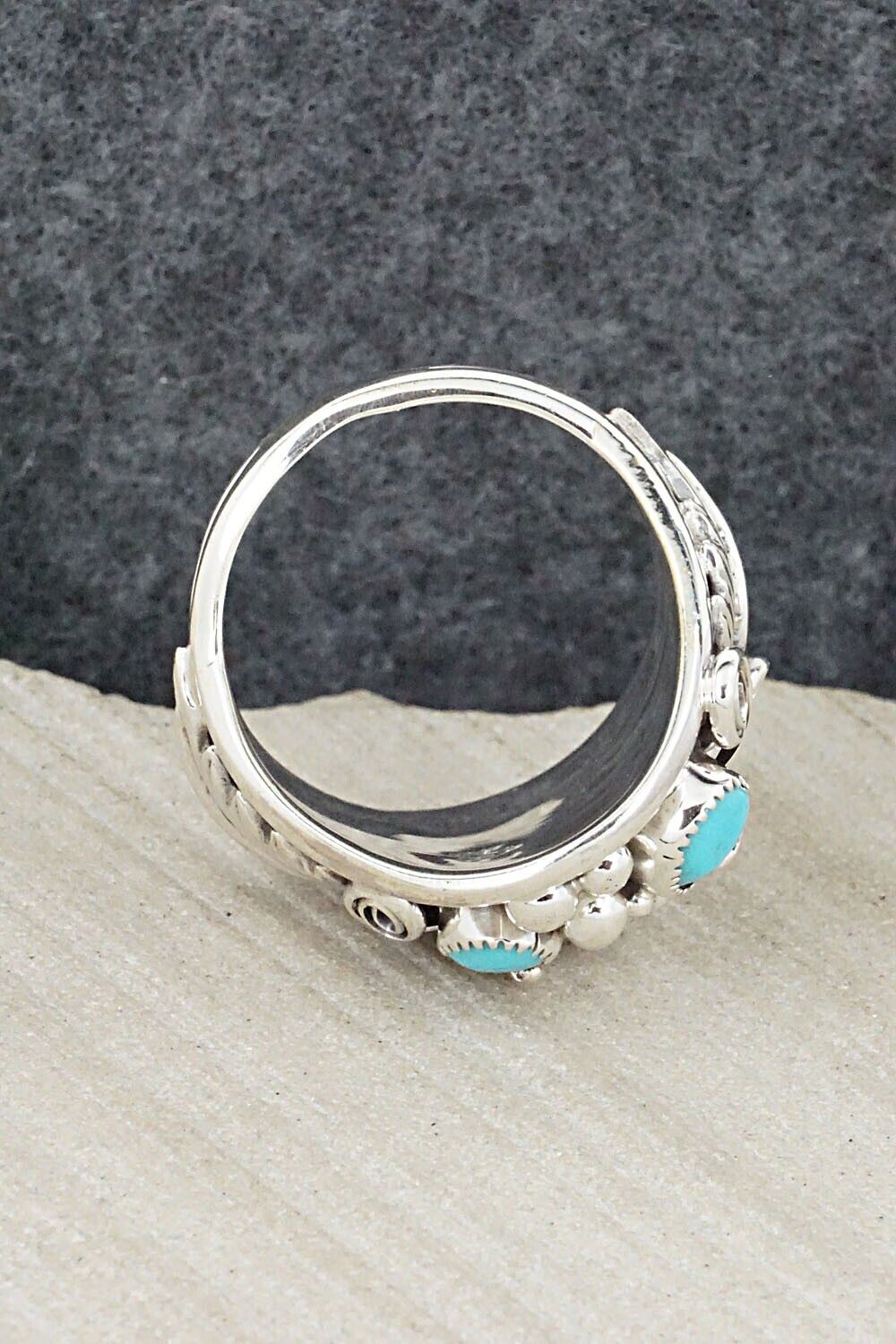 Turquoise & Sterling Silver Ring - Jeannette Saunders - Size 11