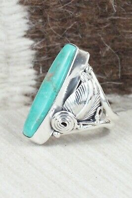 Turquoise & Sterling Silver Ring - Darrell Morgan - Size 8