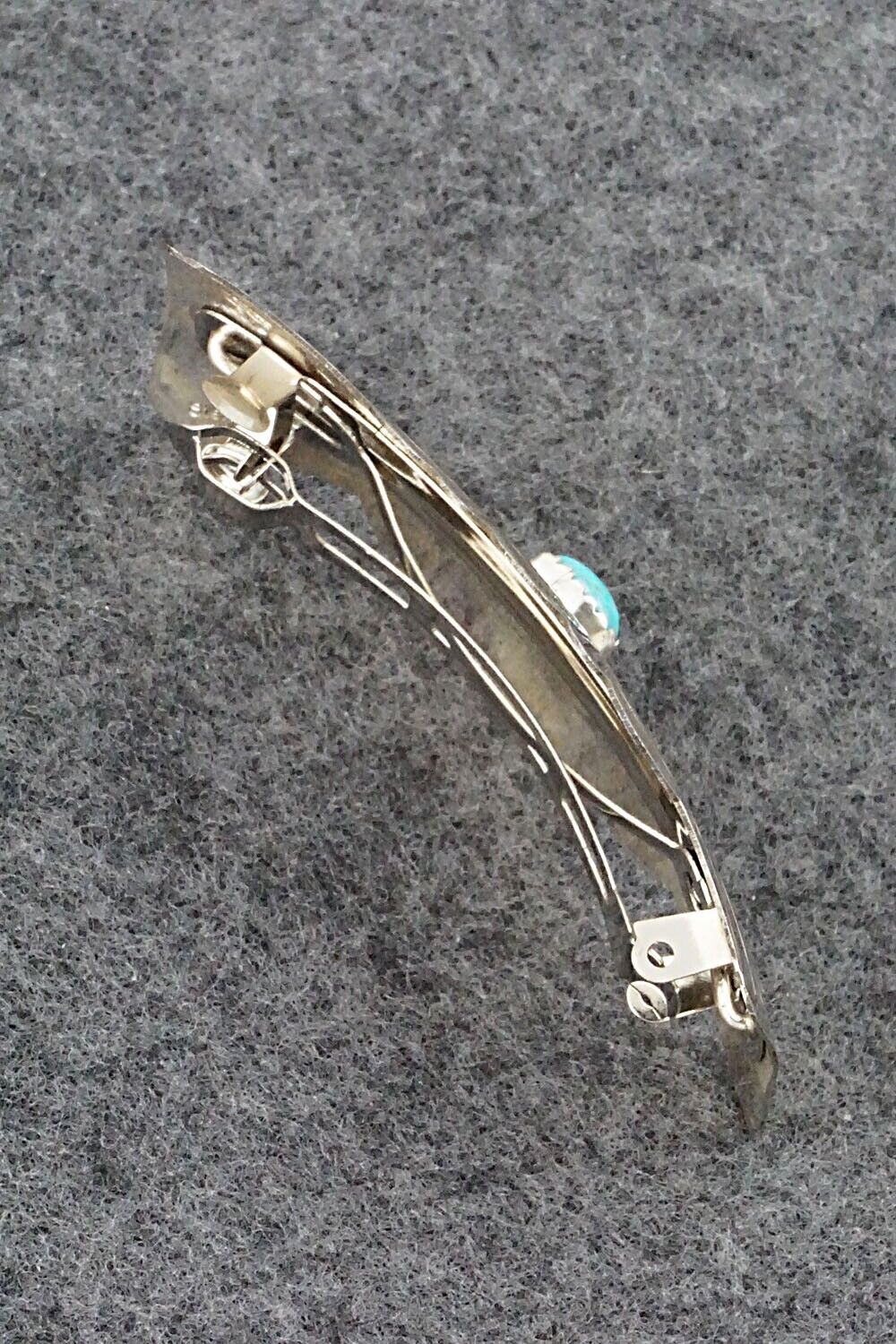 Turquoise & Sterling Silver Hair Barrette - Arlene Soce