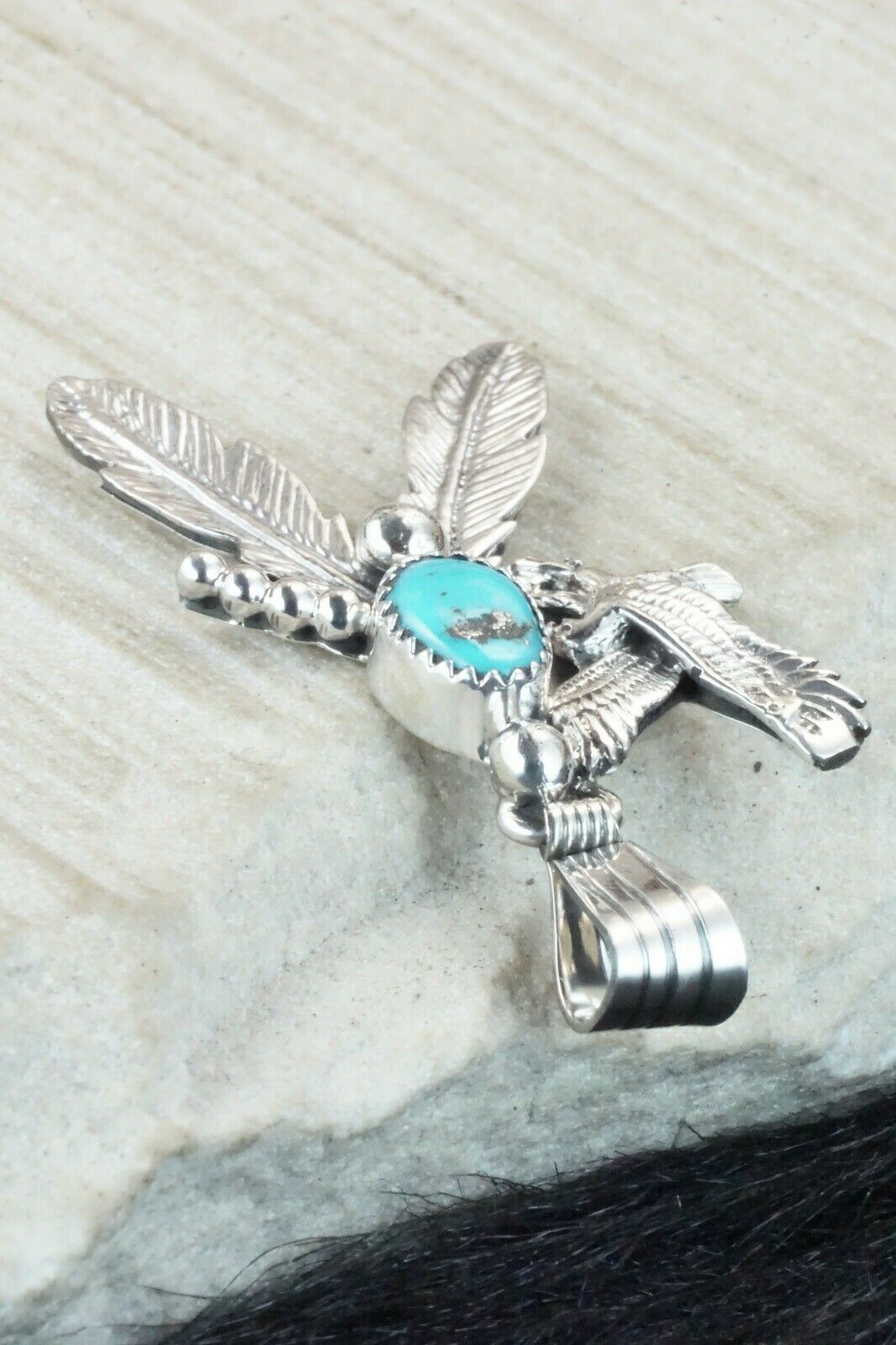 Turquoise and Sterling Silver Pendant - Genevieve Francisco