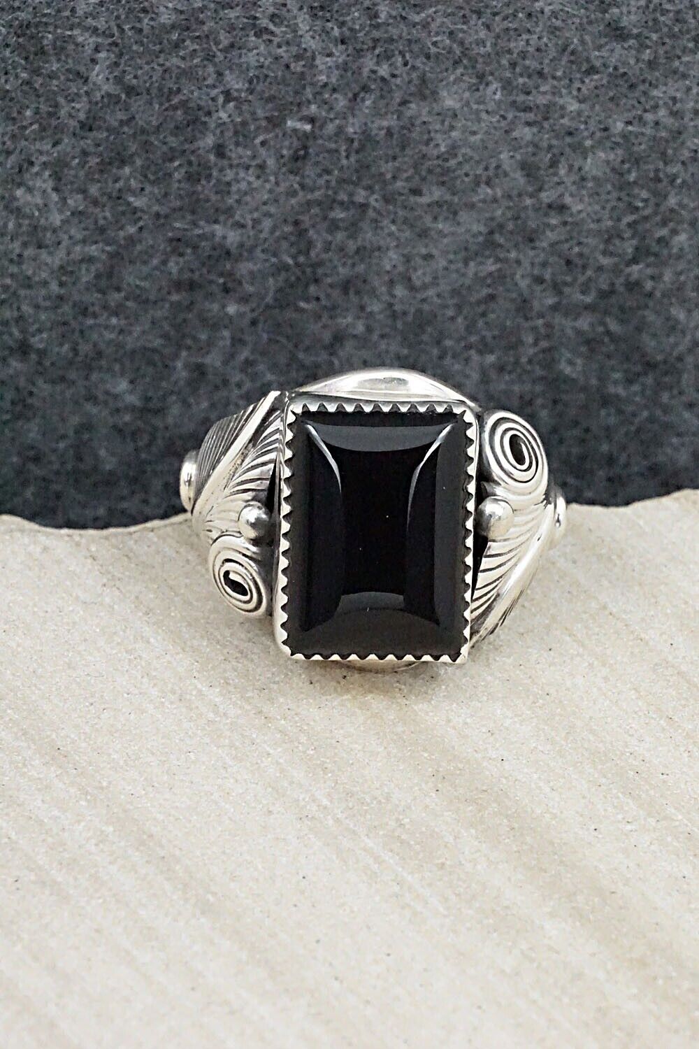 Onyx & Sterling Silver Ring - Darrell Morgan - Size 10