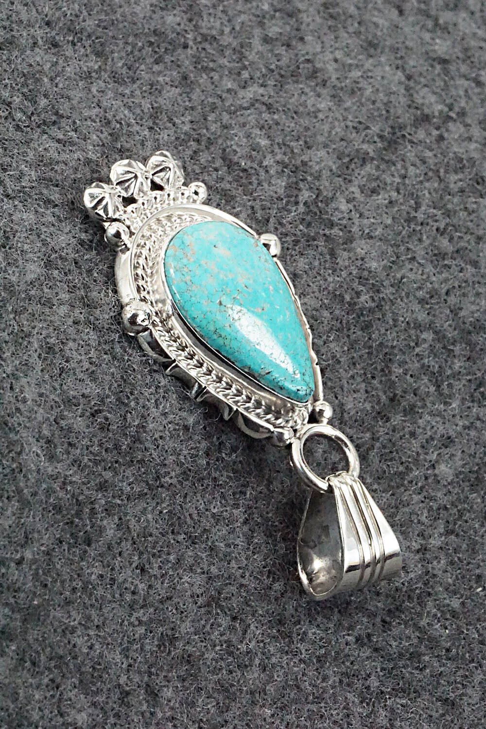 Turquoise and Sterling Silver Pendant - Bobby Platero