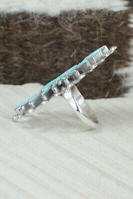 Turquoise & Sterling Silver Ring - Lance Waatsa - Size 6.75