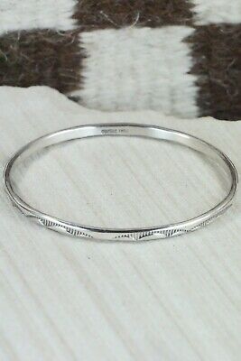 Navajo Sterling Silver Bangle Cuff - Elaine Tahe