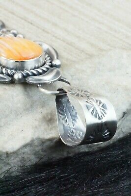 Spiny Oyster & Sterling Silver Pendant - Jeff James Jr.