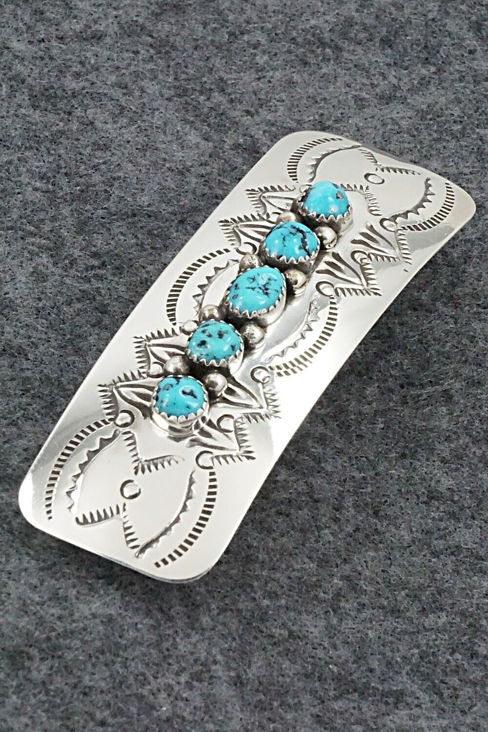 Turquoise & Sterling Silver Hair Barrette - Jolene Begay