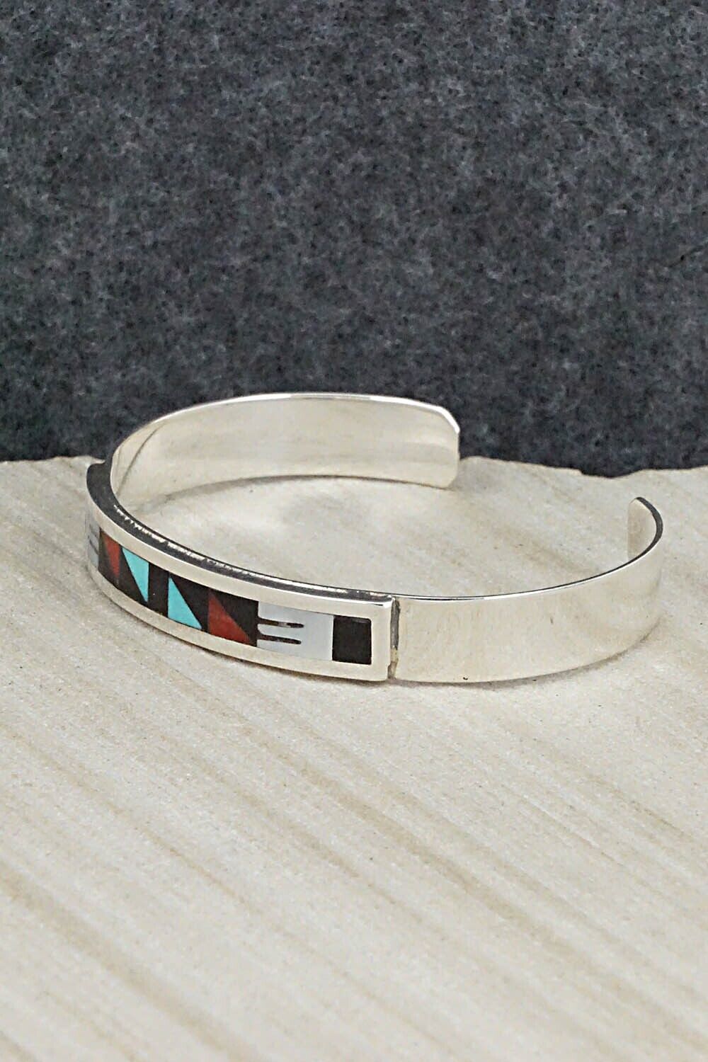 Multi Stone & Sterling Silver Inlay Bracelet - Leander Othole