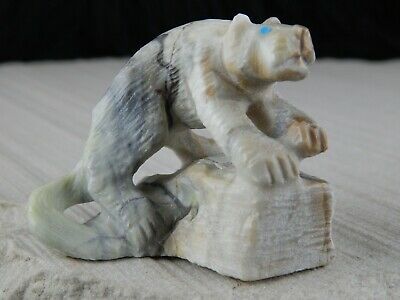 Mountain Lion Zuni Fetish Carving - Derrick Kamasee - High Lonesome Trading