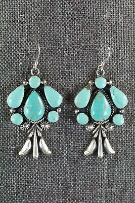 Navajo Turquoise & Sterling Silver Earrings - Bobby Platero