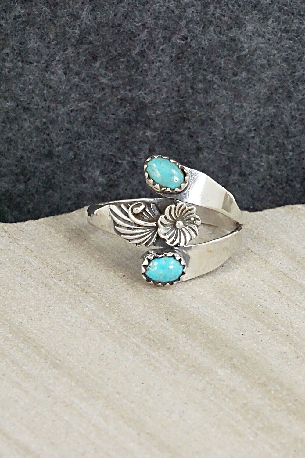 Turquoise & Sterling Silver Ring - Harris Largo - 10.5