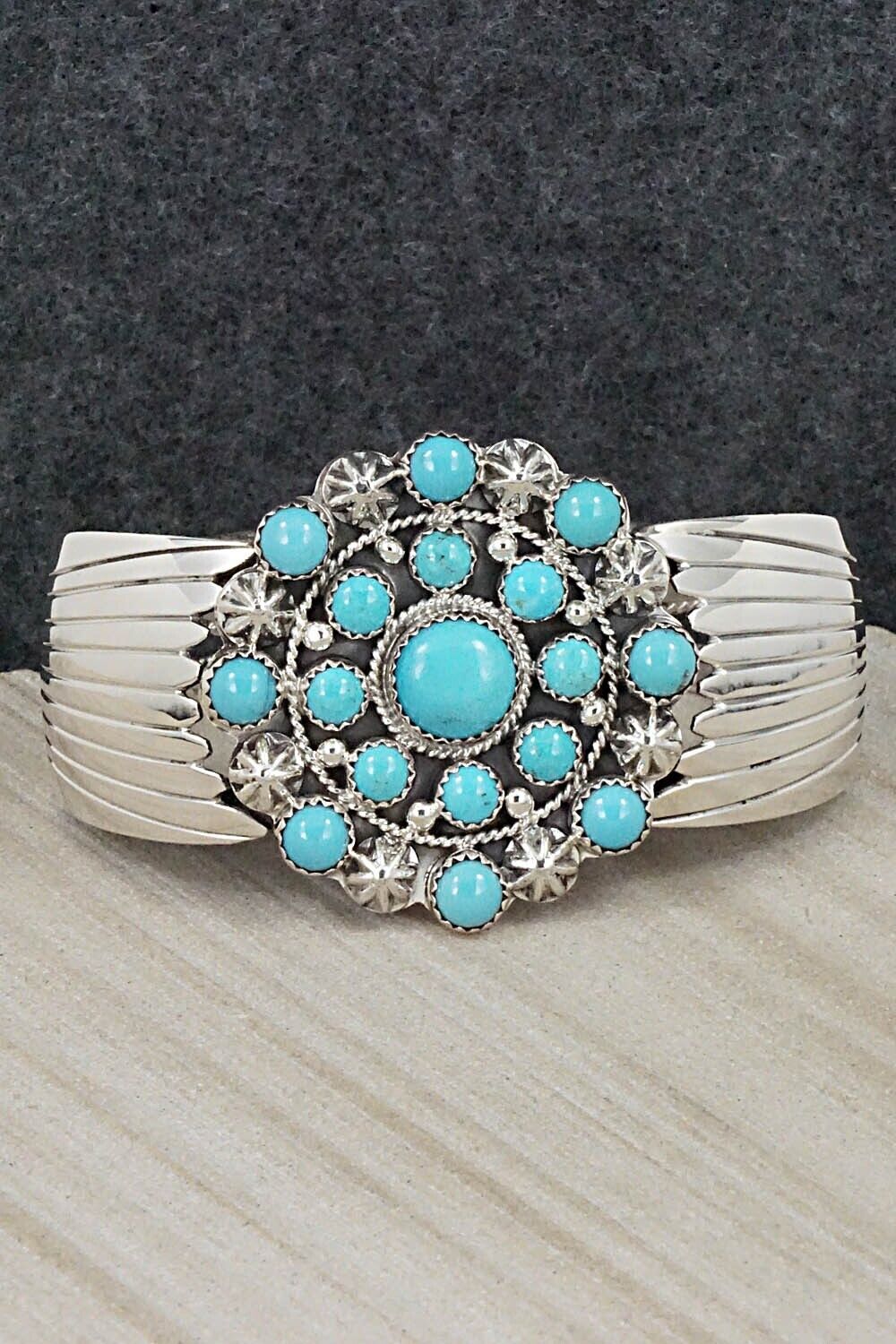 Turquoise & Sterling Silver Bracelet - Jeremy Delgarito